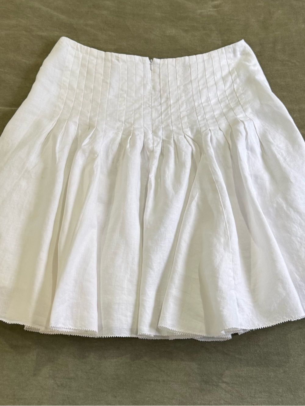 Madison White Linen Blend Pleated Flare Skirt Women’s Size 6 - Picture 6 of 6